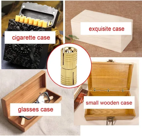 Miniatura 2 de 4 unids/paquete de bisagras ocultas de latón oculto barril caja de madera ángulo de apertura de 180 ° para bricolaje joyero artesanal