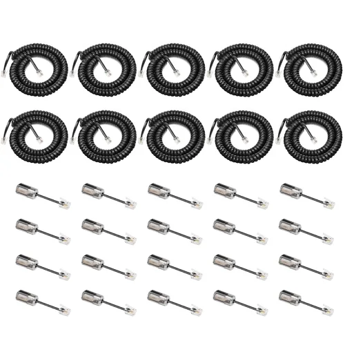 Miniatura 11 de Uvital Desenredador de cable para teléfono celular, 1 paquete de cable de teléfono fijo de 8 pies sin enrollar (1.2 pies en espiral) y 1 paquete