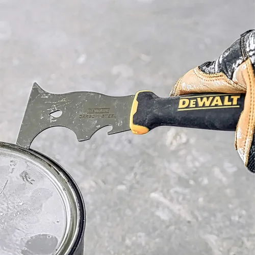 Miniatura 9 de DEWALT Herramienta de pintor 9 en 1 Rascador recto, rascador curvo, sacador de uñas, limpiador de rodillo, abrelatas, abrebotellas, extractor