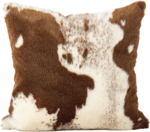 Miniatura 6 de SARO LIFESTYLE Almohada de piel sintética con diseño de piel vaca, solo funda