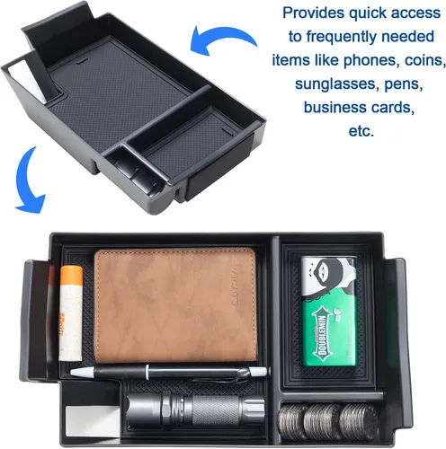 Miniatura 5 de TOPINSTALL Organizador de consola compatible con Toyota Sienna 2021-2026, caja de reposabrazos, centro de almacenamiento secundario, bandeja