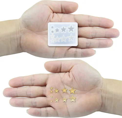 Miniatura 4 de FUNSHOWCASE Mini Moldes Surtidos de Joyería de Resina y Epoxy de Estrellas de Silicona Pequeños para Artesanía Delicada