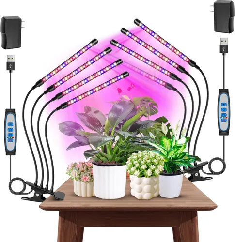 Miniatura 11 de Garpsen Luces para Plantas, Luces de Crecimiento de 3 Cabezas Rojo Azul Blanco Cálido Espectro Completo para Plantas de Interior, Luz de Crecimiento