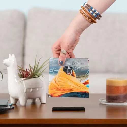 Miniatura 5 de Fracture Impresión fotográfica de vidrio personalizada: 5 x 5 pulgadas, tamaño cuadrado pequeño, carga tu propia foto, impresión de vidrio