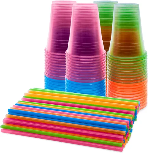 Miniatura 6 de Party Essentials Vasos de plástico suave de 16 onzas para fiesta, 40 unidades, colores neón surtidos