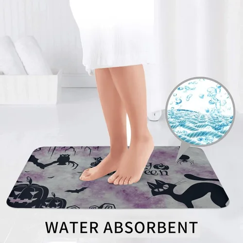 Miniatura 4 de Juego de 3 alfombras de baño con diseño de tulipanes rosados con fondo de madera, antideslizantes, con patrón de resorte, extra suaves y absorbentes