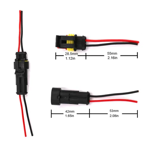 Miniatura 4 de Arnés de cables de conector eléctrico impermeable de 2 pines de 16 AWG para automóvil, camión, barco y otras conexiones de cables, paquete de 10