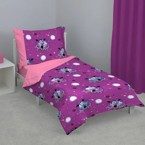 Miniatura 9 de Disney Encanto Tropical Delight - Juego de ropa de cama infantil de 4 piezas con flores y mariposas rosas y aguamarina, edredón, sábana bajera