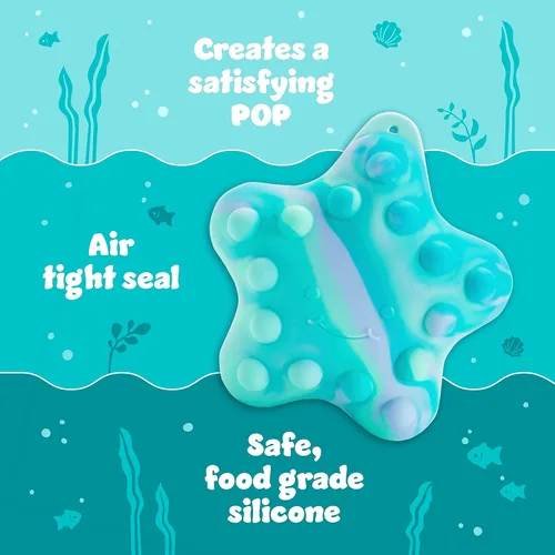 Miniatura 2 de Munchkin Juguete de baño Pop Squish, juguete de bañera para bebés y niños pequeños sin moho con juego sensorial y antiestrés, estrella de mar