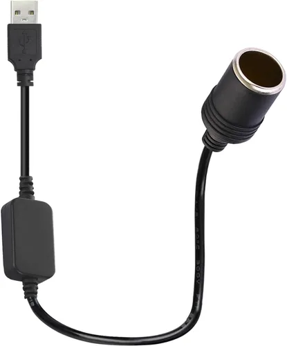 Miniatura 3 de USB A macho a 12 V encendedor de cigarrillos de coche hembra convertidor de cable USB adaptador de encendedor de cigarrillos para coche grabadora