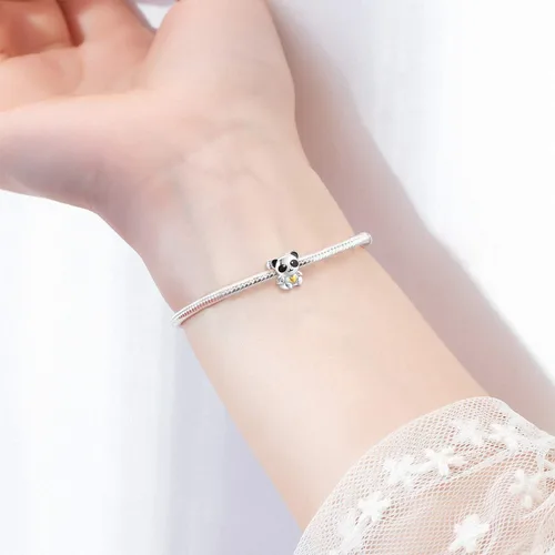 Miniatura 3 de Abalorio de plata de ley 925 con diseño de panda para pulsera Pandora regalo para mujer e hija
