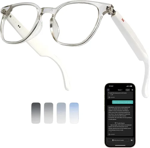 Miniatura 11 de Lentes de traducción Bluetooth inalámbricos inteligentes AI para hombres/mujeres con altavoces/Bluetooth y más de 140 idiomas traducción