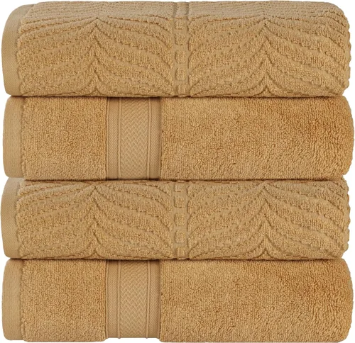 Miniatura 95 de Superior Juego de toallas surtidas de algodón Chevron de 12 piezas, cero torsión, secado rápido, artículos esenciales para el hogar, ducha, spa