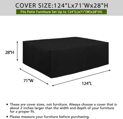 Miniatura 2 de Easy-Going Funda resistente 600D para muebles de patio, juego de mesa y silla rectangular al aire libre, funda impermeable para exteriores