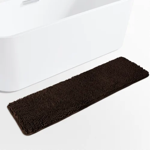 Miniatura 274 de Yeaban Alfombra de pasillo de baño de 24 x 72 pulgadas, antideslizante, alfombra de baño larga de felpilla gruesa, absorbente y lavable, alfombra