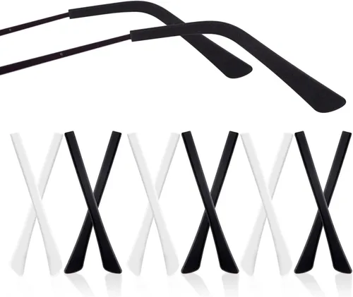Miniatura 10 de 10 pares de puntas de silicona antideslizantes para las orejas, funda de tubo, puntas de repuesto suaves solo para lentes de sol de alambre delgado