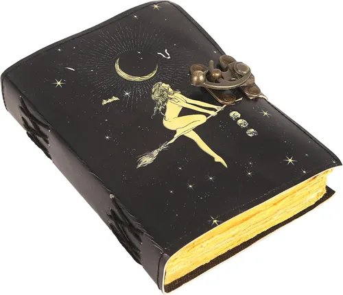 Miniatura 23 de Book of Spells - Diario encuadernado en cuero con papel de borde irregular, grimorio, diario impreso del Tercer Ojo, suministros de brujería