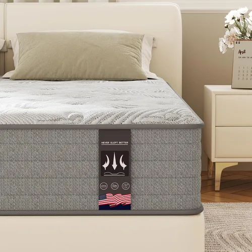 Miniatura 9 de KOW Colchón individual de espuma viscoelástica de 6 pulgadas en una caja con funda extraíble lavable, firmeza media para dormir fresco, alivio