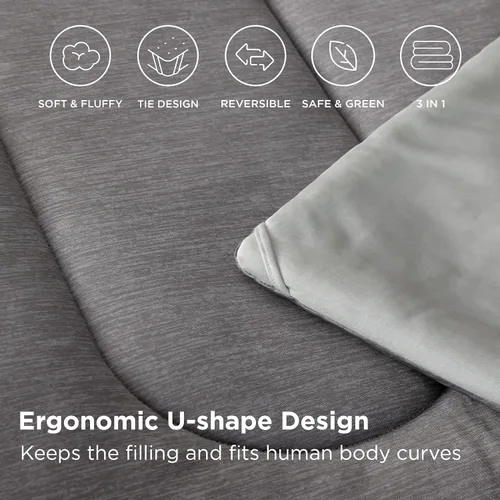Miniatura 6 de Bedsure - Juego de edredón queen - Juego de ropa de cama refrescante y cálida, ropa de cama reversible gris claro para todas las estaciones, 3 03
