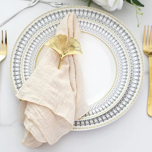 Miniatura 2 de Servilletas de tela para cena 10 unidades, servilletas de gasa 100% algodón natural suave, servilletas lavables ideales para bodas, decorativas