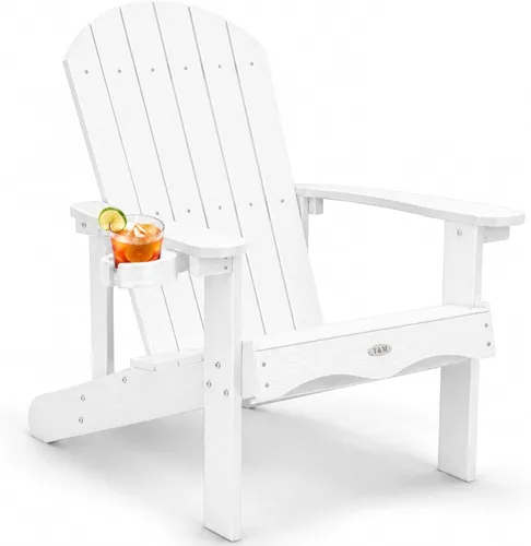 Miniatura 40 de Y&M Adirondack - Silla negra para hoguera, sillas de patio al aire libre con soporte para tazas, resistentes a la intemperie, sillas de patio