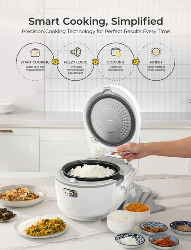 Miniatura 5 de CUCKOO Micom - Olla arrocera de 8 tazas sin cocer / 16 tazas cocidas con olla interior antiadherente, arrocera grande con 9 opciones de menú