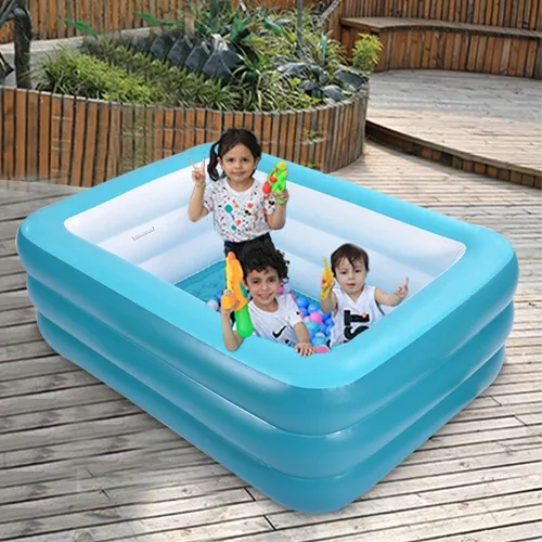 Miniatura 3 de Piscina inflable para niños, piscina infantil de 59 x 45 x 20 pulgadas con suelo inflable suave, piscinas inflables duraderas para patio trasero, 59