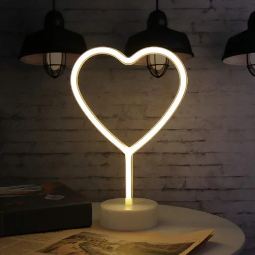 Miniatura 9 de ENUOLI - Lámpara de noche de neón con forma de corazón USB y alimentada por batería, señal de neón en forma de corazón colgante, decoración de boda