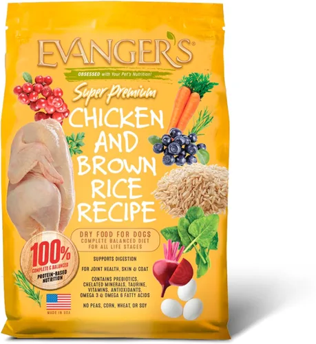 Miniatura 12 de Evanger's Pollo sin granos con batata y calabaza alimento seco para perros – 4.4 libras – Pollo fresco deshuesado, probióticos, omegas 3 y 6, sin