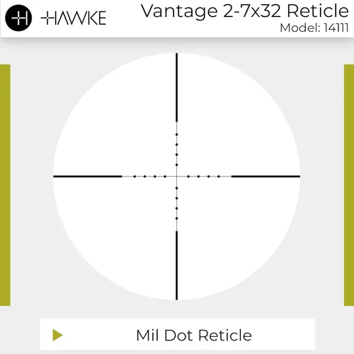Miniatura 6 de HAWKE Vantage 2-7x32 AO Mil-Dot impermeable a prueba de niebla a prueba de golpes de aluminio para caza alcance o Vantage 2-7x32 AO Mil-Dot Alcance