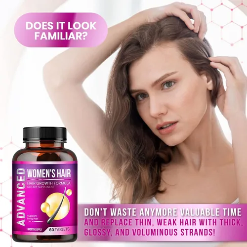 Miniatura 4 de Vitaminas para el crecimiento del cabello para mujeres – Vitaminas para el cabello adelgazante para mujeres. Suplemento para el crecimiento