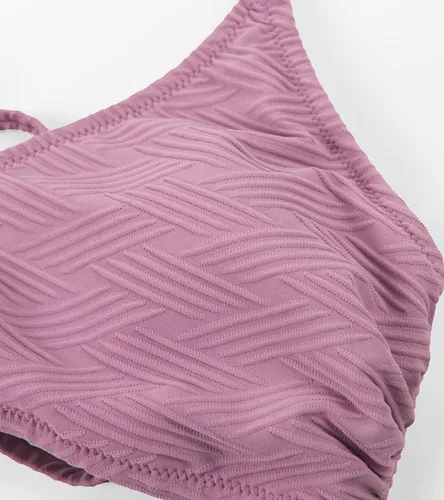 Miniatura 35 de CUPSHE - Parte superior de bikini para mujer; traje de baño superior con diseño cruzado, tirantes delgados y escote en V