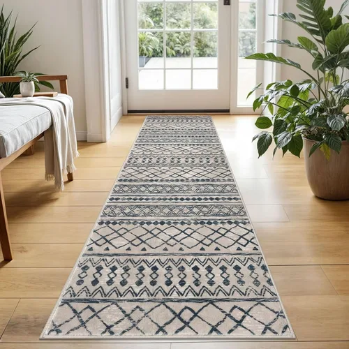 Miniatura 98 de KUTA Alfombras Boho para pasillos de 2.6x10 pies, alfombra de pasillo marroquí lavable, antideslizante, vintage, gris, alfombras de cocina, ultra
