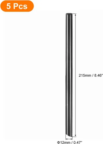 Miniatura 2 de uxcell 5 popotes de metal reutilizables, 8.5 pulgadas, con extremo biselado de acero inoxidable para beber batido, té de burbujas, bebidas