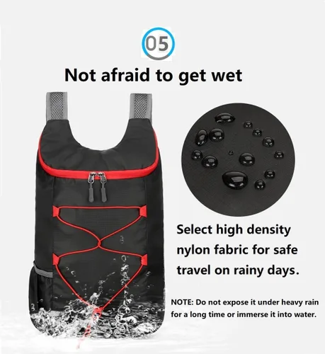 Miniatura 4 de Levayhill 16L Mochila ligera plegable para senderismo, mochila de día pequeña y plegable para viajes, bolsa de gimnasio ultraligera y resistente al