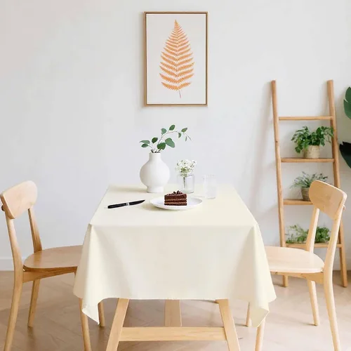 Miniatura 6 de Paquete de 2 Manteles de Plástico Beige Desechables Cubiertas de Mesa Mantel Rectangular Beige para Fiesta Baby Shower Boda Cumpleaños Mantel