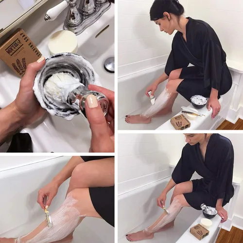 Miniatura 6 de Men's Soap Company Jabón de afeitar para hombres y mujeres, disco de repuesto de 4.0 onzas, hecho con ingredientes vegetales veganos naturales