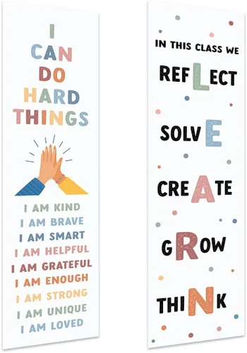 Miniatura 12 de Andaz Press Cartel grande de 13 x 48 pulgadas para aula con texto en inglés «Kindness Growth Mindset» para profesores, tablón de anuncios, Carteles