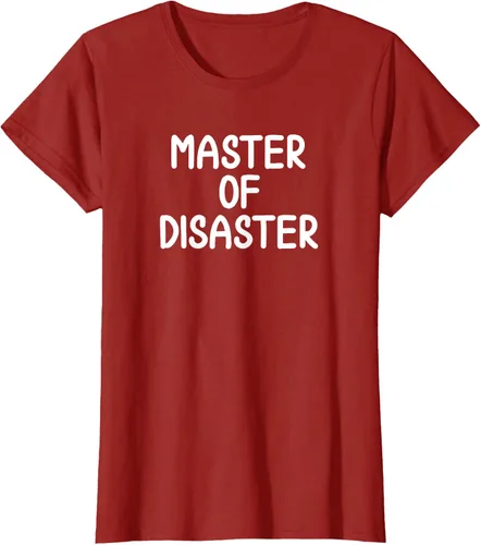 Miniatura 25 de Camiseta divertida con texto en inglés "Master Of Disaster