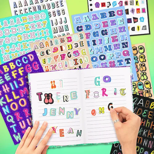 Miniatura 4 de Fashion Angels Más de 2,000 cuadernos de calcomanías del alfabeto, incluye divertidas y coloridas calcomanías de letras para manualidades, ideal