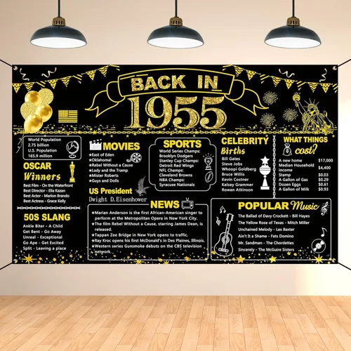 Miniatura 12 de DARUNAXY 100 cumpleaños de oro negro decoración de fiesta, pancarta de "Back in 1926" póster de fiesta de 100 años suministros, 6x3.6 pies gran