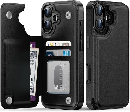Miniatura 159 de FUNMIKO Funda tipo cartera para iPhone 13 con tarjetero, bloqueo RFID, protección de grado militar y obras de arte impresas con rayos UV, cierre