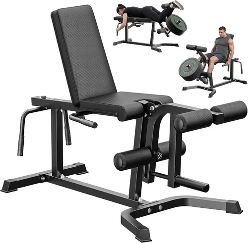 Miniatura 15 de PAPABABE Máquina de extensión y rizado de piernas, máquina ajustable de piernas, extensión de piernas sentadas y máquina de flexión de piernas