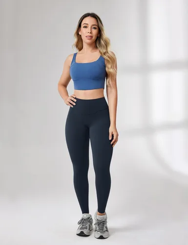 Miniatura 5 de UNISSU Leggings de entrenamiento de cintura alta sin costura frontal para mujer, pantalones de yoga suaves para gimnasio, mallas atléticas - 25