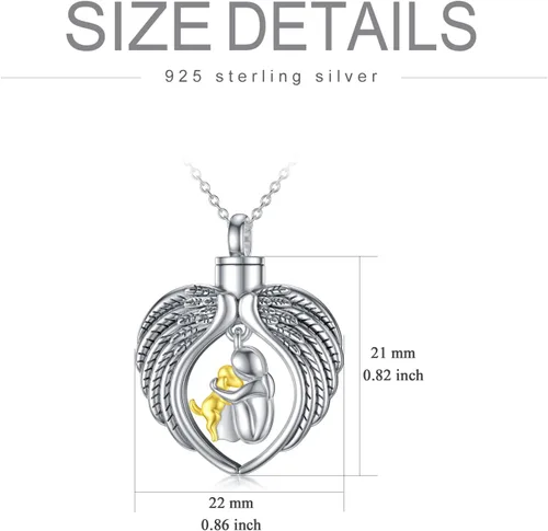 Miniatura 4 de AOBOCO Collar de urna de perro de plata esterlina para cenizas, recuerdo conmemorativo de perro, joyería de cremación, regalos para mujeres amantes