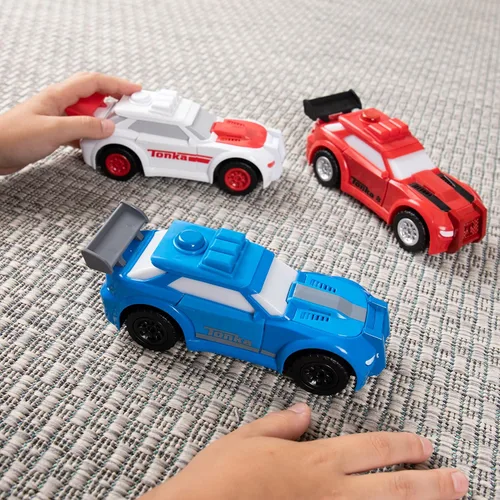 Miniatura 5 de Tonka, paquete de 3 autos deportivos– hechos con plástico resistente, con motor de fricción, para niños y niñas, niños pequeños de 3 años