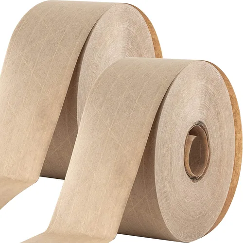 Miniatura 7 de Cinta ultra duradera activada por agua para un embalaje seguro. La cinta de goma kraft marrón de 2.75 pulgadas y 450 pies proporciona adhesivo