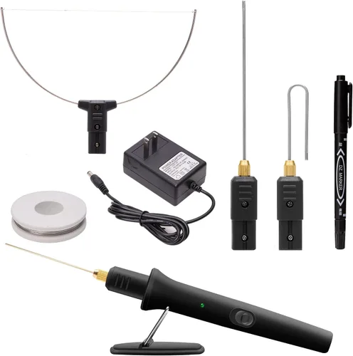 Corte de espuma con alambre caliente, herramienta de corte de espuma eléctrica 4 en 1, cortador de poliestireno de 100-240v / 18w con marcador
