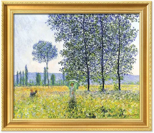 Miniatura 140 de IPIC - Reproducción artística de los lirios de agua de Claude Monet 1906, impresiones giclée coinciden con el marco dorado clásico, arte de pared