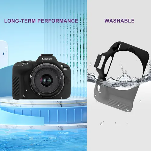 Miniatura 6 de BOVKE Funda protectora de silicona para cámara Canon EOS R50 sin espejo, funda suave para cámara Canon EOS R50, funda de video para vlogging, funda